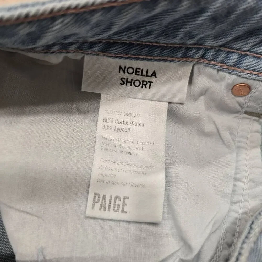 Paige Noella Cut-off Shorts Women's 30 Blue Denim‎ Effortlessly Relaxed Zip Fly